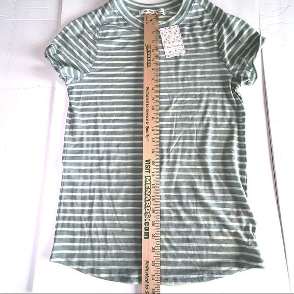 Nwt! Free People • Large L. Night Sky Stripe Tee in Sage Green - Picture 9 of 14